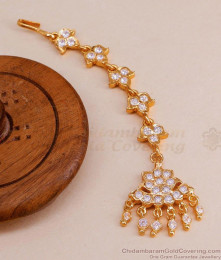 Full White Stone Impon Panchaloha Nethichutti Designs For Women NCHT413