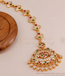 Stylish Maang Tikka Multi Color Stone Design Impon Jewelry NCHT421