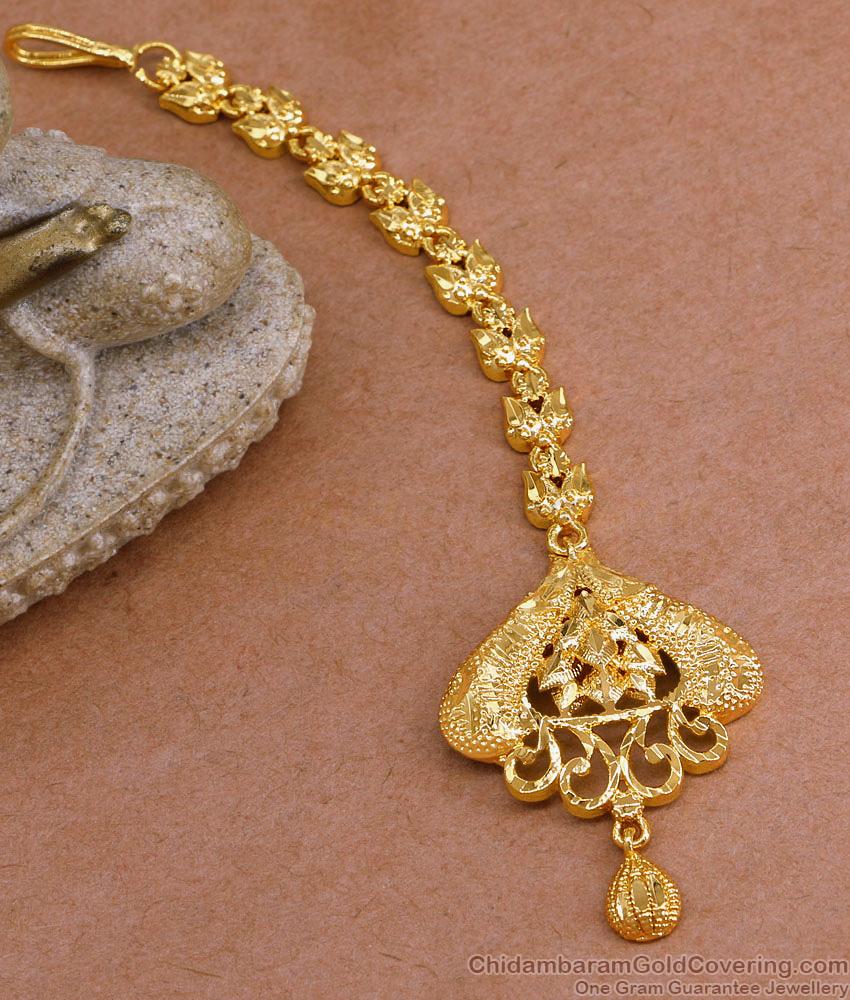 Real Gold Design Floral Design Nethichutti For Brides NCHT424 Real Gold Design Floral Design Nethichutti For Brides NCHT424