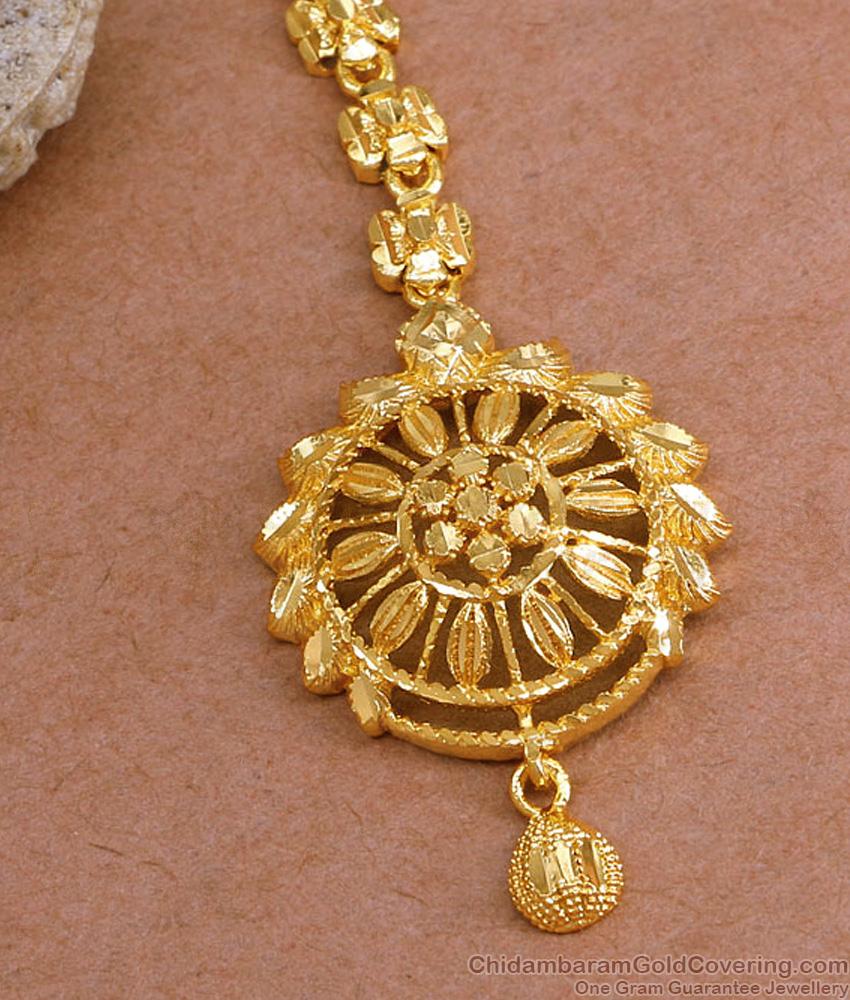 Latest Bridal Wear Micro Gold Plated Nethichutti Design Online NCHT426 Latest Bridal Wear Micro Gold Plated Nethichutti Design Online NCHT426