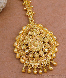 Beautiful Kerala Pattern Gold Tone Maang Tikka Design For Wedding NCHT427 Beautiful Kerala Pattern Gold Tone Maang Tikka Design For Wedding NCHT427