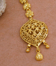 South Indian Bridal Jewelry Gold Tone Nethichutti Flower Design NCHT428