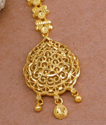 Buy Floral Design Gold Plated Maang Tikka Without Stones NCHT430