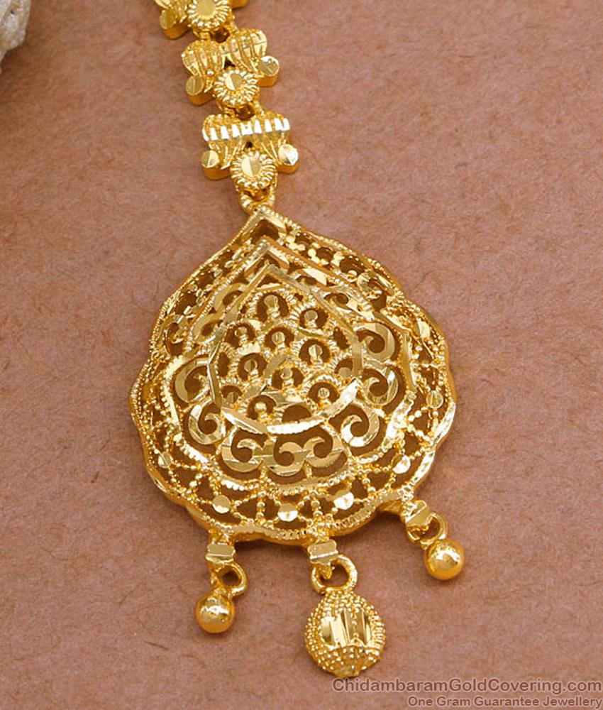 Buy Floral Design Gold Plated Maang Tikka Without Stones NCHT430 Buy Floral Design Gold Plated Maang Tikka Without Stones NCHT430