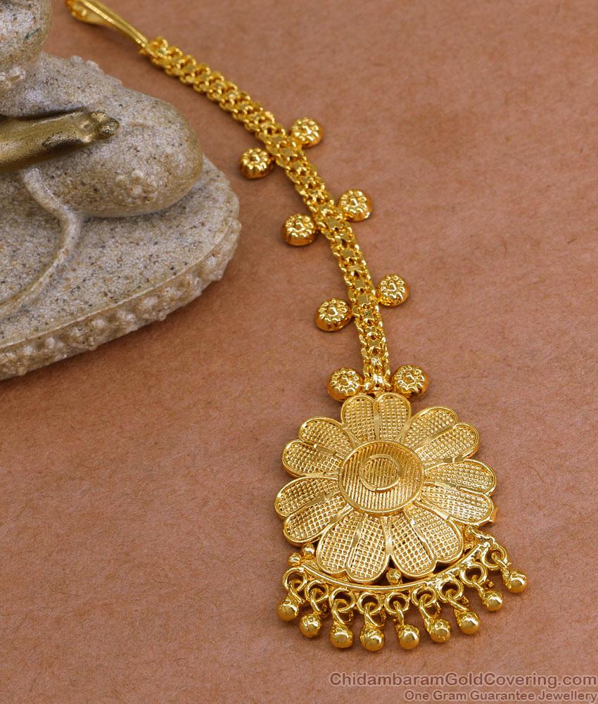 Pure One Gram Gold Nethichutti Floral Design For Women NCHT431