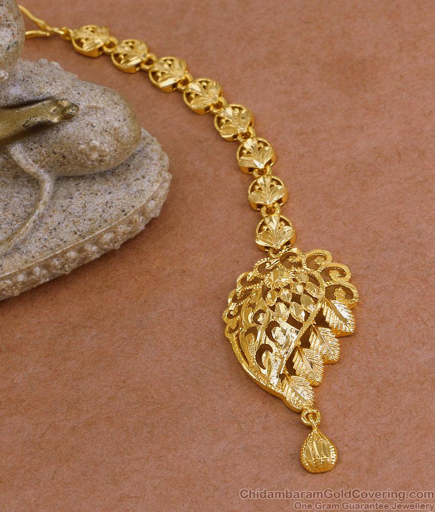 Beautiful Micro Gold Plated Maang Tikka Design Without Stones NCHT433 Beautiful Micro Gold Plated Maang Tikka Design Without Stones NCHT433