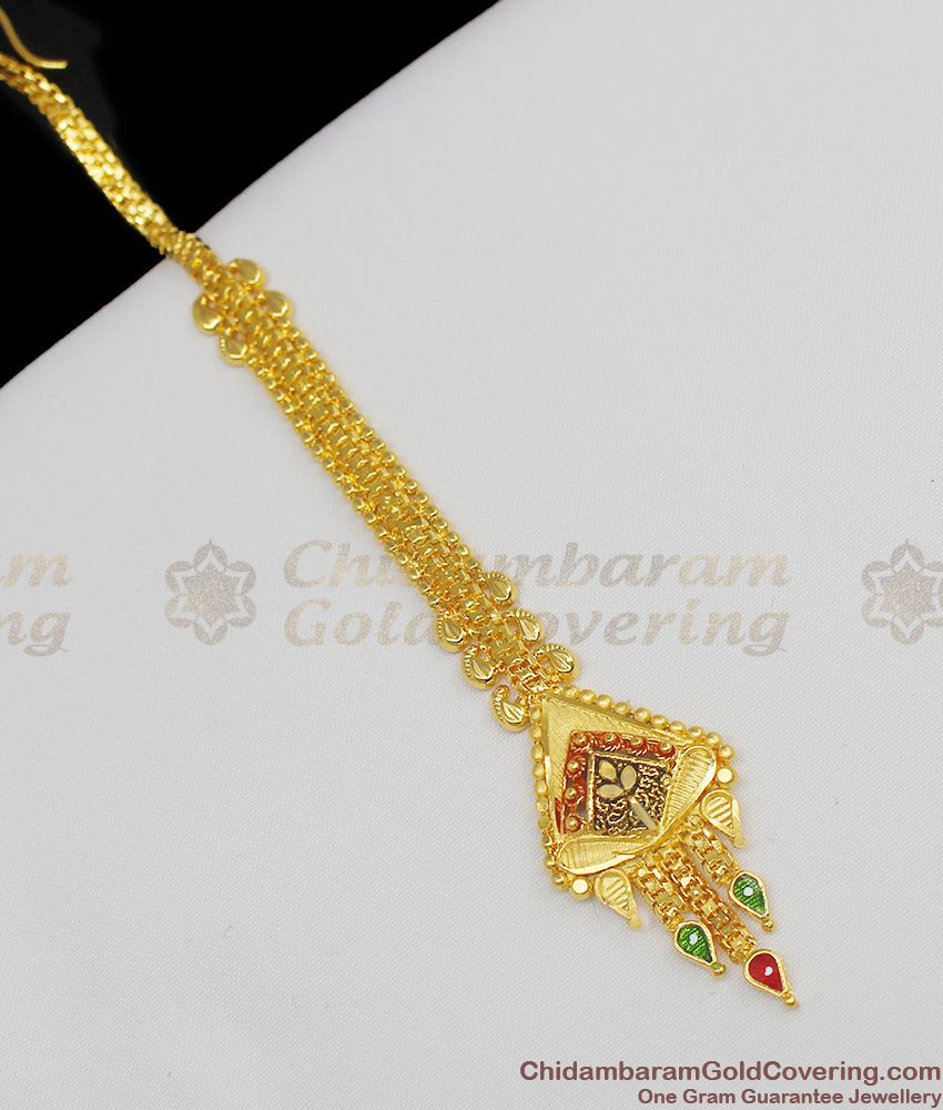 Admirable Maang Tikka Gold Enamel Forming Nethichutti Online Store NCHT44