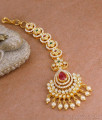 Attractive Bridal Wear Ad Stone Maang Tikka Pearl Jewelry Designs NCHT443 Attractive Bridal Wear Ad Stone Maang Tikka Pearl Jewelry Designs NCHT443