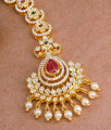 Attractive Bridal Wear Ad Stone Maang Tikka Pearl Jewelry Designs NCHT443 Attractive Bridal Wear Ad Stone Maang Tikka Pearl Jewelry Designs NCHT443