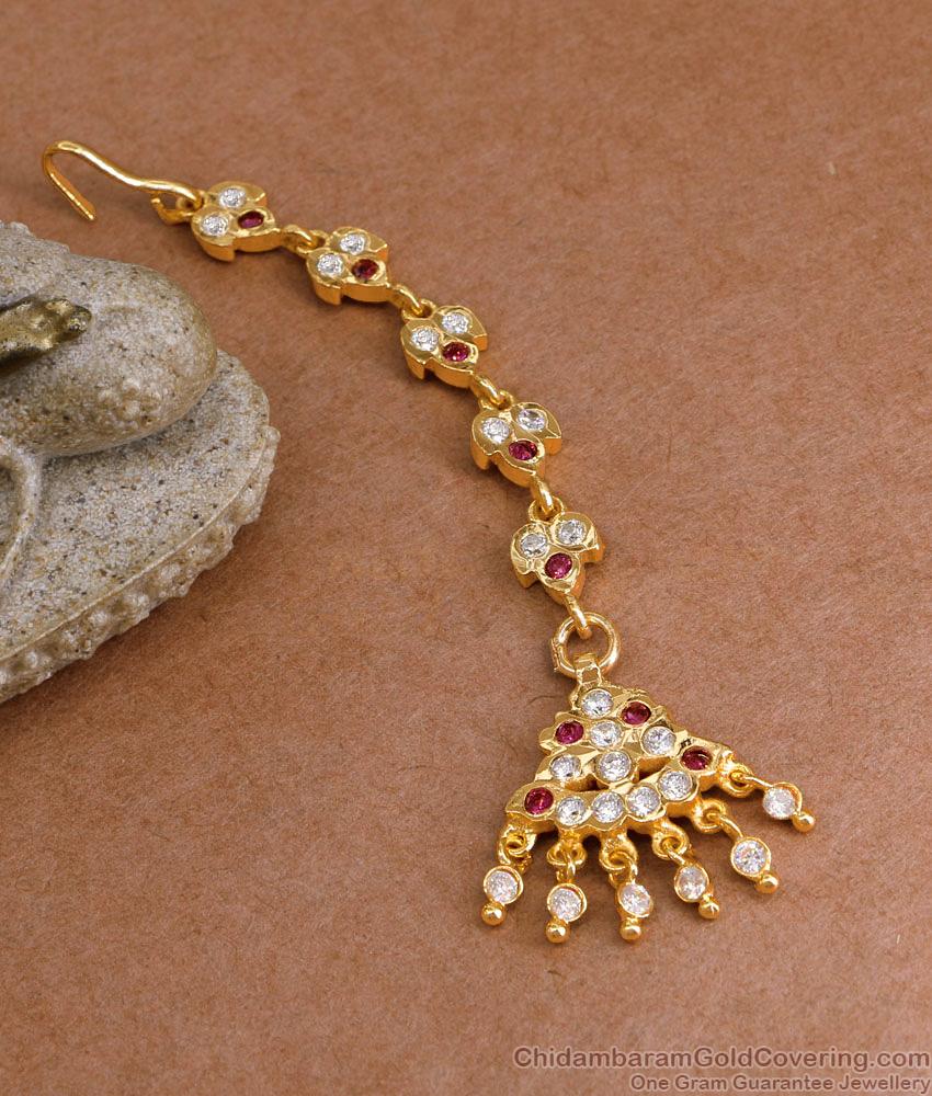 Simple Gold Design Impon Stone Maang Tikka Collections Online NCHT454 Simple Gold Design Impon Stone Maang Tikka Collections Online NCHT454