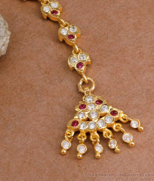 Simple Gold Design Impon Stone Maang Tikka Collections Online NCHT454