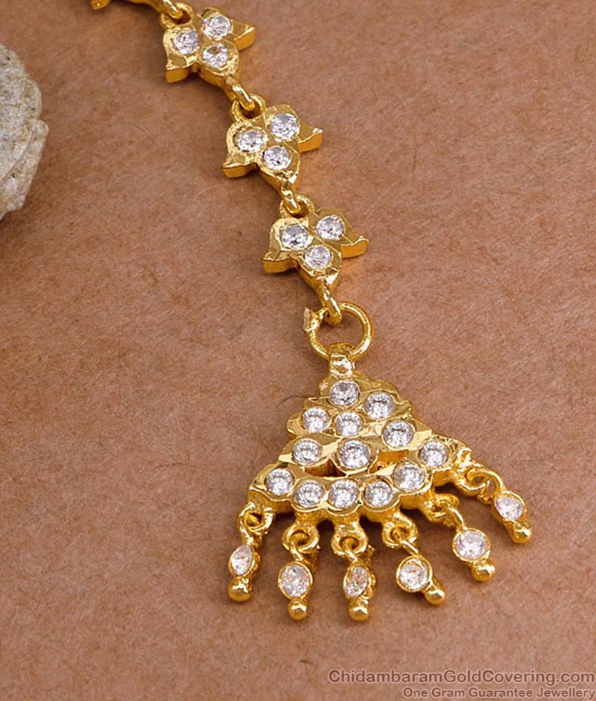 Full White Stone Impon Panchaloha Nethichutti For Function Wear NCHT455 Full White Stone Impon Panchaloha Nethichutti For Function Wear NCHT455