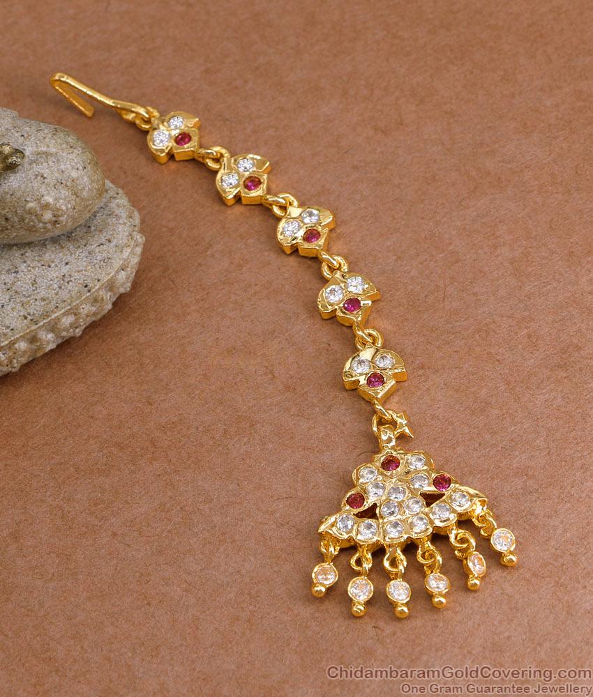 Latest Bridal Wear Light Weight Impon Maang Tikka Designs NCHT456 Latest Bridal Wear Light Weight Impon Maang Tikka Designs NCHT456