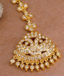 Beautiful Five Metal White Stone Maang Tikka For Women Fashion NCHT460