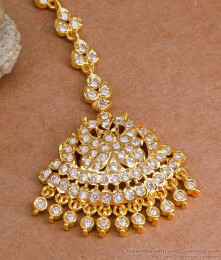 Premium Quality Bridal Wear Gold Impon Maang Tikka Design Online NCHT462 Premium Quality Bridal Wear Gold Impon Maang Tikka Design Online NCHT462