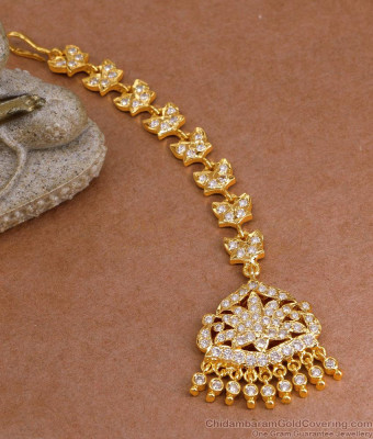 Elegant Floral Design Full White Stone Nethichutti Design For Women NCHT464