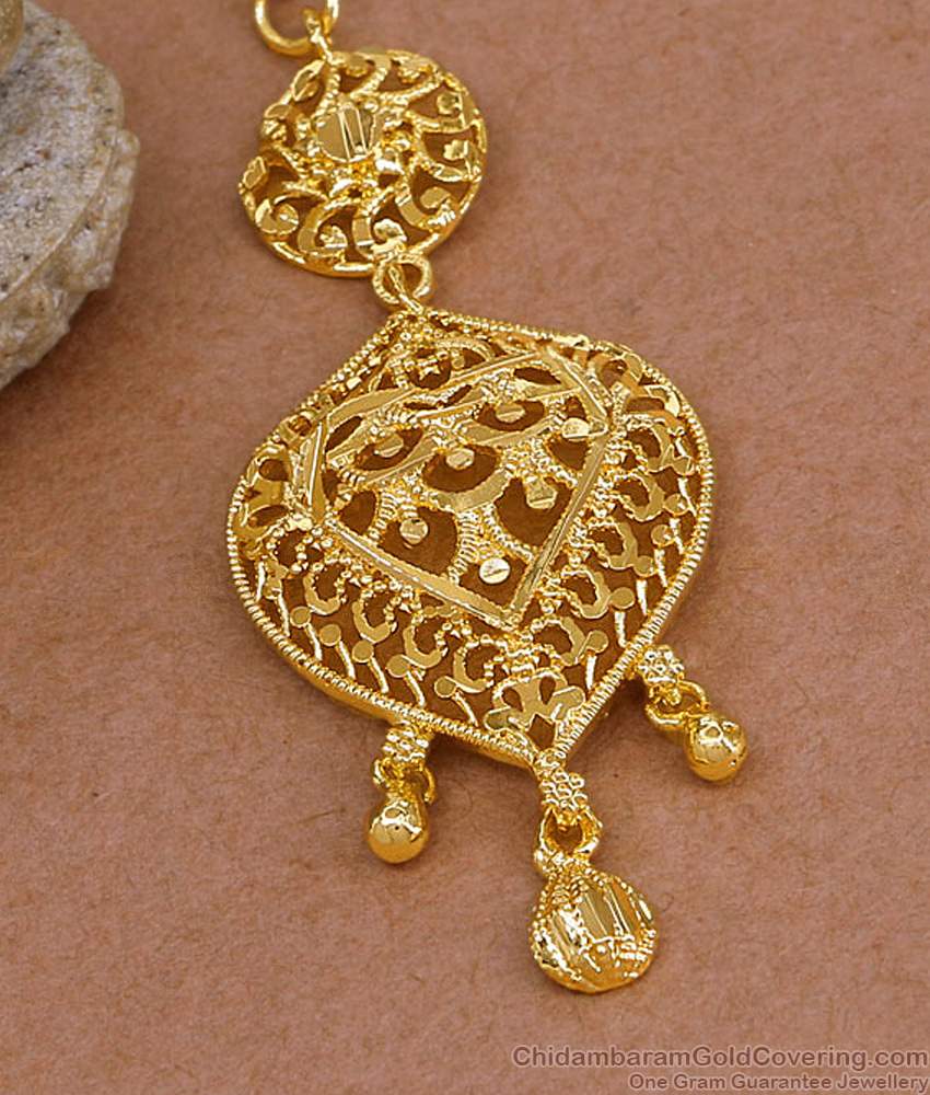 Latest Micro Gold Plated Short Maang Tikka Designs For Women NCHT469