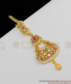 Multi Color Stone Bridal Hair Ornament Gold Mang Patti Short Design NCHT47