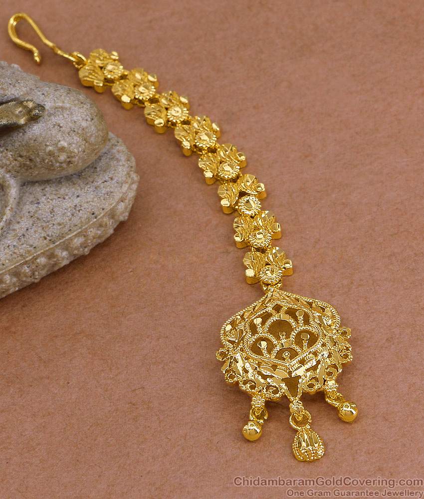 Traditional Gold Plated Maang Tikka 1 Gram Bridal Wear NCHT472 Traditional Gold Plated Maang Tikka 1 Gram Bridal Wear NCHT472