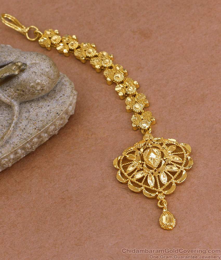 New Arrival 1 Gram Gold Nethichutti Design For Bridal Wear NCHT473 New Arrival 1 Gram Gold Nethichutti Design For Bridal Wear NCHT473