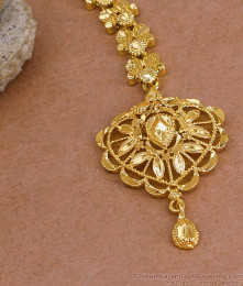 New Arrival 1 Gram Gold Nethichutti Design For Bridal Wear NCHT473