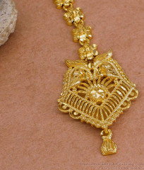 Plain Micro Gold Polish Maang Tikka Collections For Wedding NCHT474