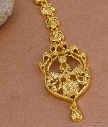 Premium Quality Gold Imitation Nethichutti Peacock Design For Brides NCHT475