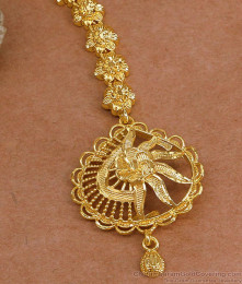 Latest One Gram Gold Bridal Nethichutti Flower Design Online NCHT476 Latest One Gram Gold Bridal Nethichutti Flower Design Online NCHT476