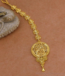 Elegant 22K Gold Finish South Indian Bridal Nethichutti NCHT477 Elegant 22K Gold Finish South Indian Bridal Nethichutti NCHT477