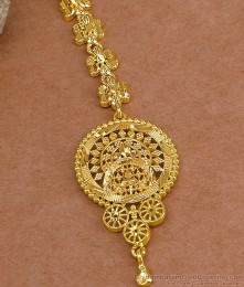 Elegant 22K Gold Finish South Indian Bridal Nethichutti NCHT477 Elegant 22K Gold Finish South Indian Bridal Nethichutti NCHT477