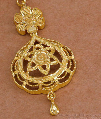 Traditional Gold Plated Short Maang Tikka Floral Design NCHT478 Traditional Gold Plated Short Maang Tikka Floral Design NCHT478
