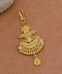 Classic Micro Gold Plated Short Nethichutti For Brides NCHT480
