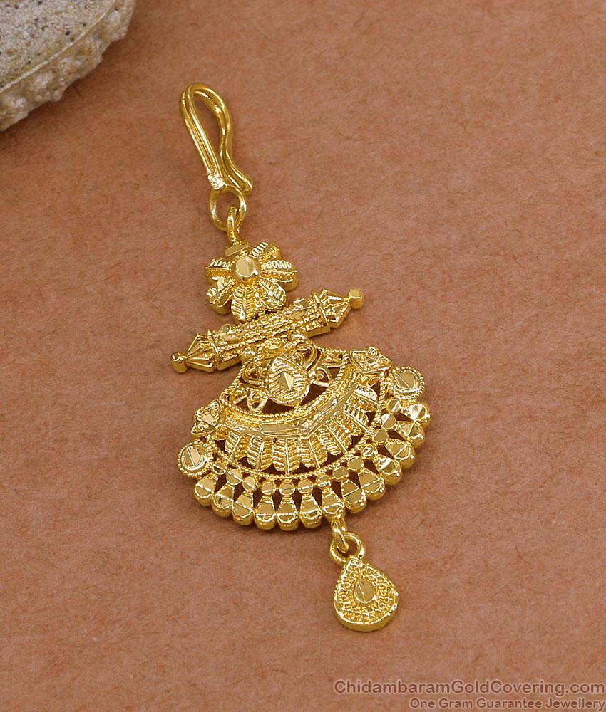Classic Micro Gold Plated Short Nethichutti For Brides NCHT480 Classic Micro Gold Plated Short Nethichutti For Brides NCHT480