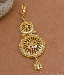 Premium Quality 1 Gram Gold Short Tikka Flower Design NCHT481