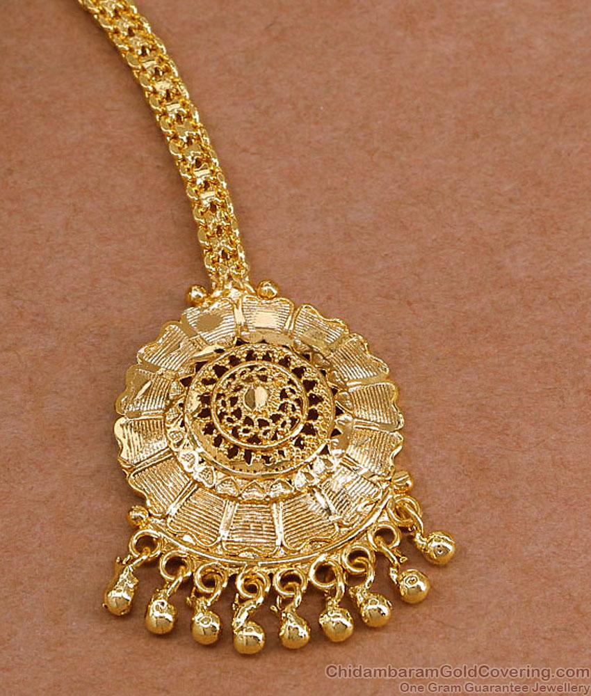 Beautiful Heart Design Gold Imitation Plain Nethichutti Online NCHT486