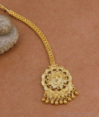 Light Weight Flower Design Gold Finish Nethichutti For Women NCHT487