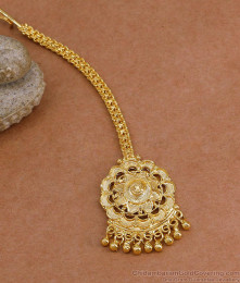 Light Weight Flower Design Gold Finish Nethichutti For Women NCHT487