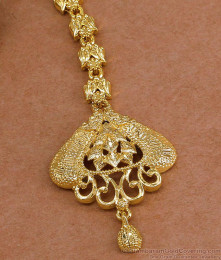 Real Gold Look Plain Maang Tikka Mango Design For Wedding NCHT490 Real Gold Look Plain Maang Tikka Mango Design For Wedding NCHT490
