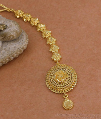 Attractive Floral Design 1 Gram Gold Maang Tikka For Bridal Wear NCHT491