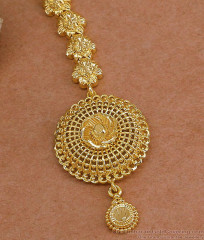 Attractive Floral Design 1 Gram Gold Maang Tikka For Bridal Wear NCHT491 Attractive Floral Design 1 Gram Gold Maang Tikka For Bridal Wear NCHT491