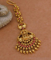 Grand Gajalakshmi Design Ruby Kemp Stone Maang Tikka Antique Collections NCHT493