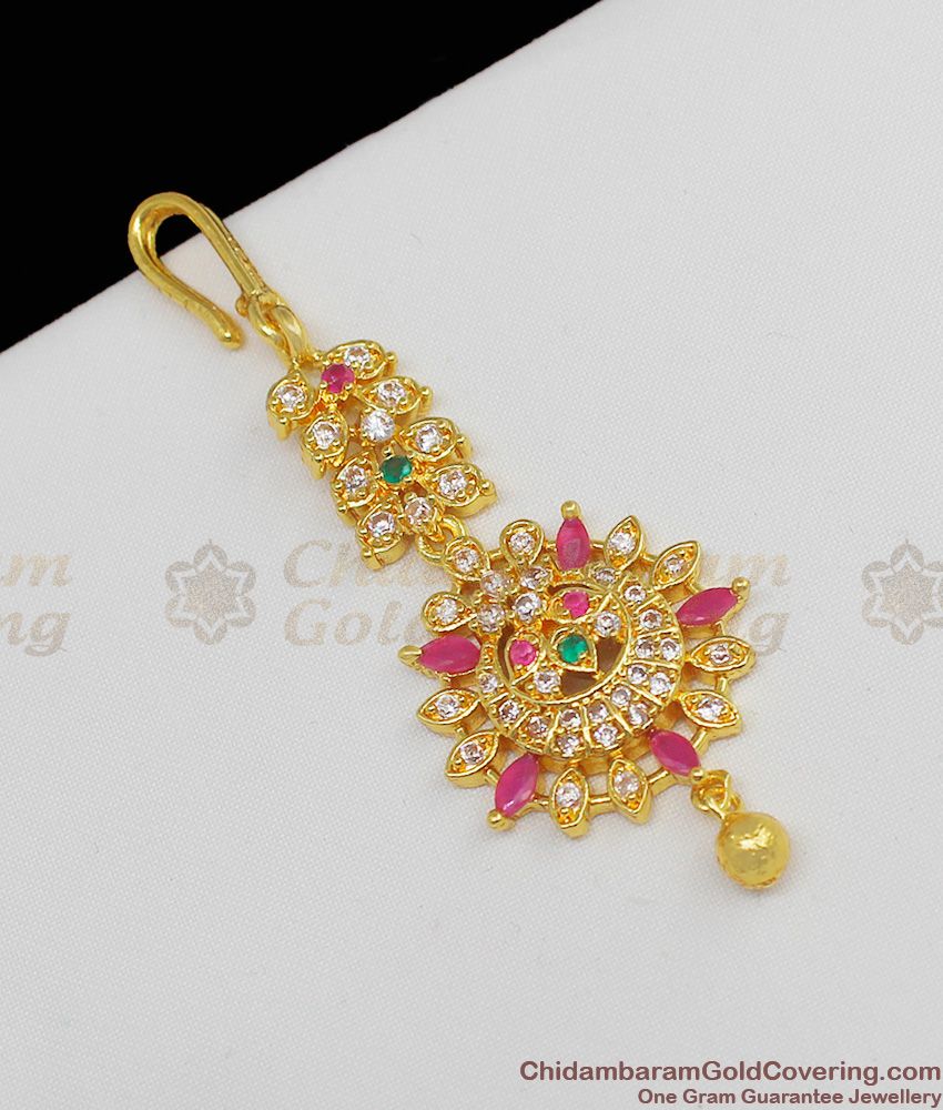 Sparkling Flower Design Gold Inspired Maang Tikka Bridal ...