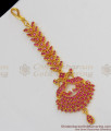 Grand Full Ruby Stone Peacock Design Gold Plated Maang Tikka Bridal Nethichutti NCHT67