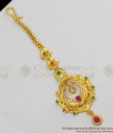 Long Nethichutti Forming Gold Attractive Multi Color Stone Pattern Hair Ornament NCHT69