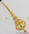 Delightful Long Gold Multi Stones Forming Maang Tikka Bridal Design Ornament NCHT70