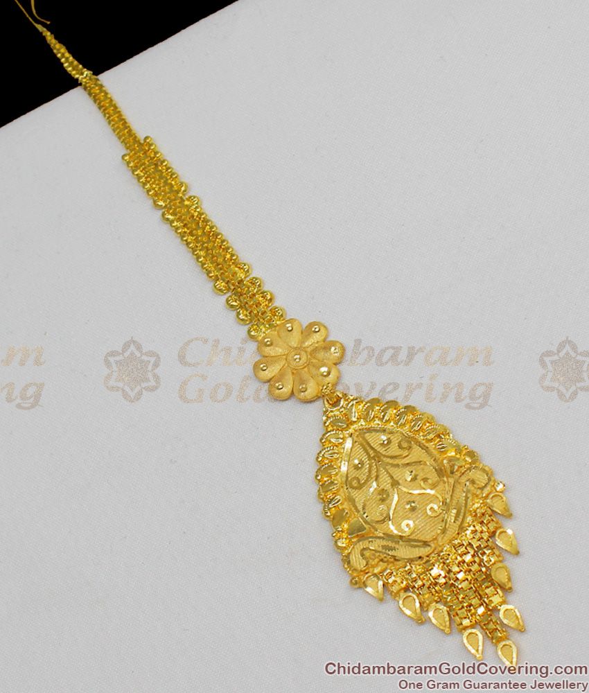 Real Forming Type Maang Tikka Gold Inspired Nethichutti Bridal Wear Jewelry NCHT72