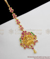 Ruby Emerald Stone Lakshmi Design Gold Plated Maang Tikka Traditional Jewelry NCHT76