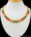 Multi Color Stone Mullai Design Gold Necklace Shop Online NCKN2332