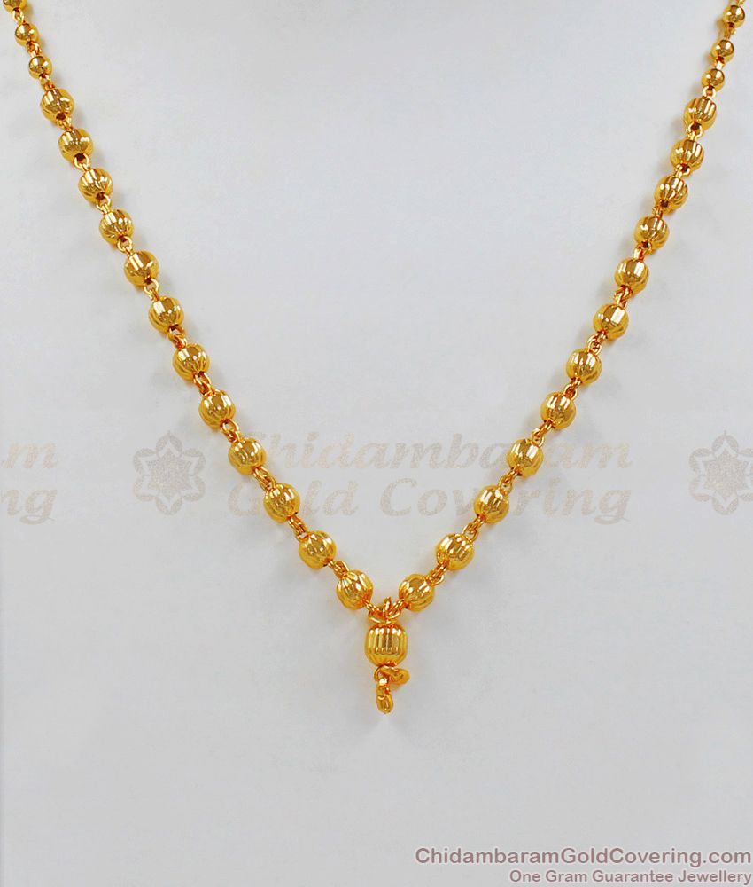 Ball Design Gold Plated Short Chain For Daily Wear CHNS1060