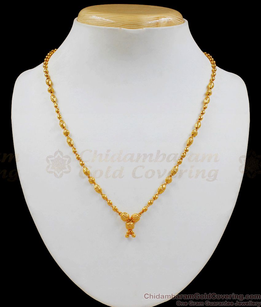 Small Ball Design Gold Plated Short Chain For Daily Wear CHNS1061